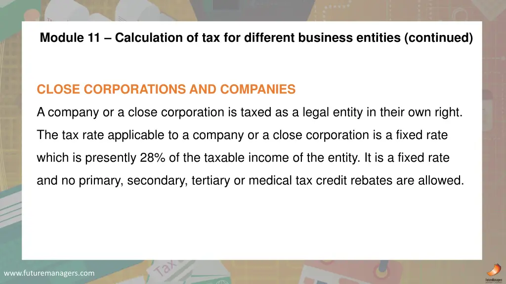 module 11 calculation of tax for different 2