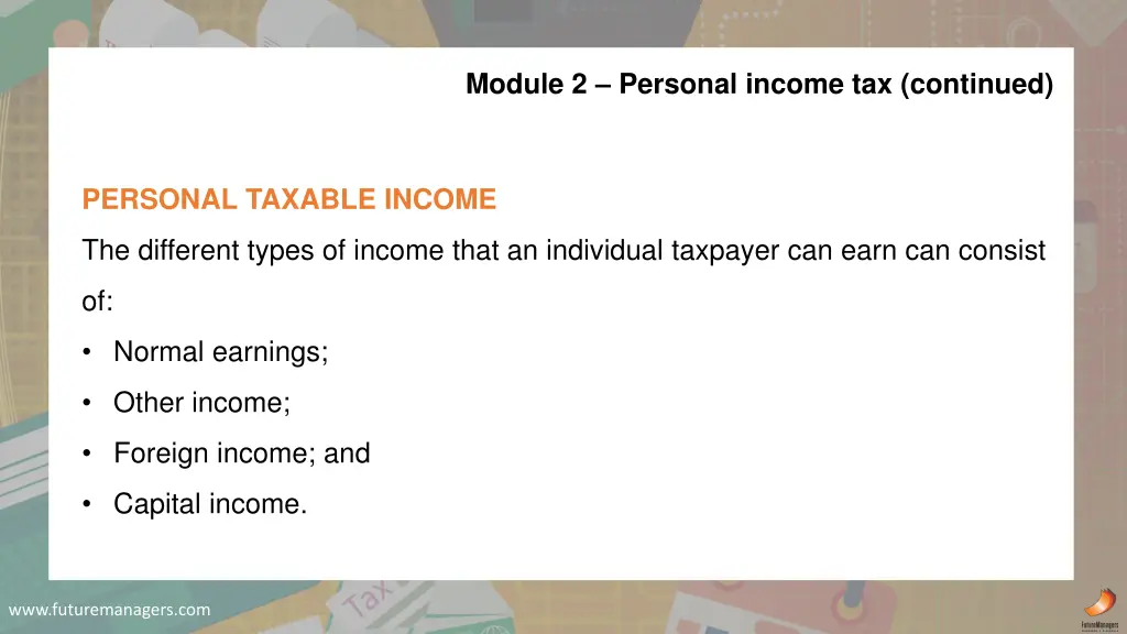 module 2 personal income tax continued