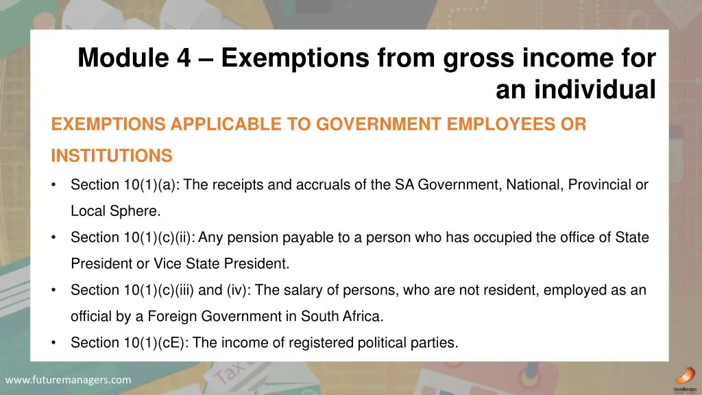 module 4 exemptions from gross income for