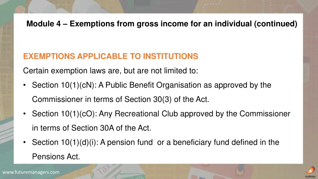 module 4 exemptions from gross income