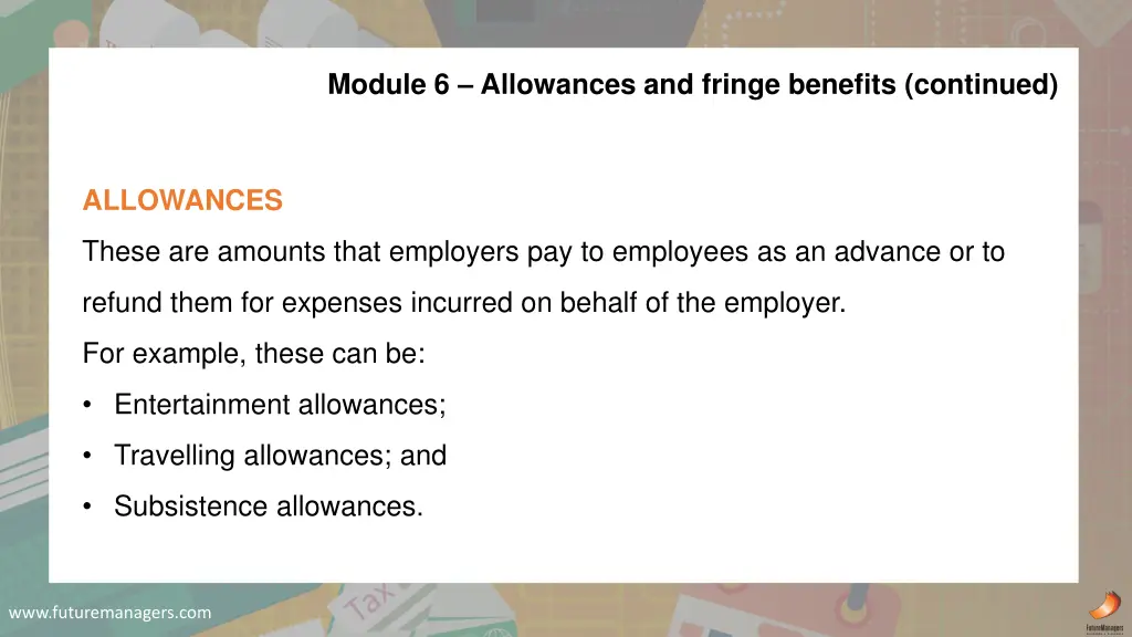 module 6 allowances and fringe benefits continued 1