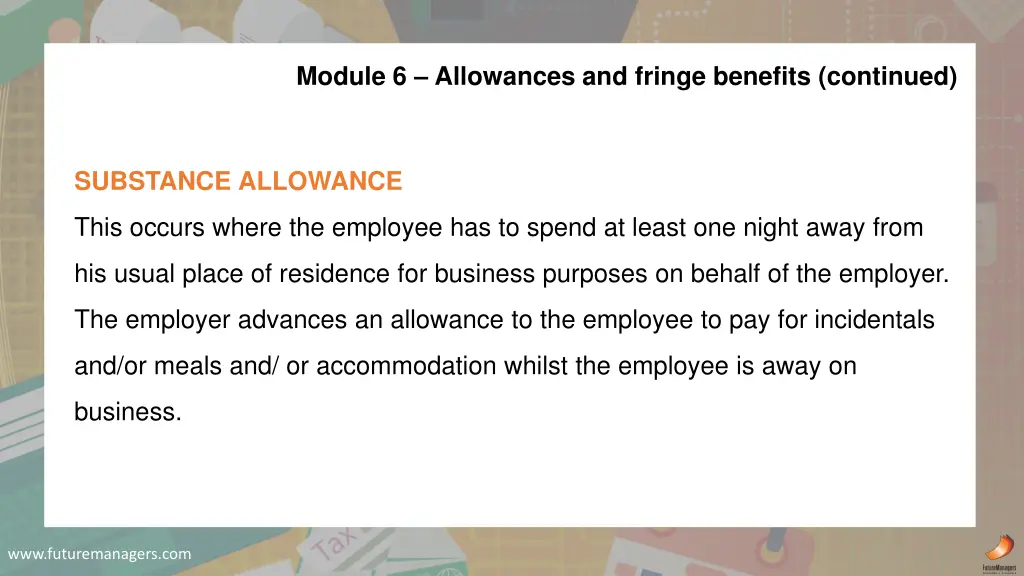 module 6 allowances and fringe benefits continued 2