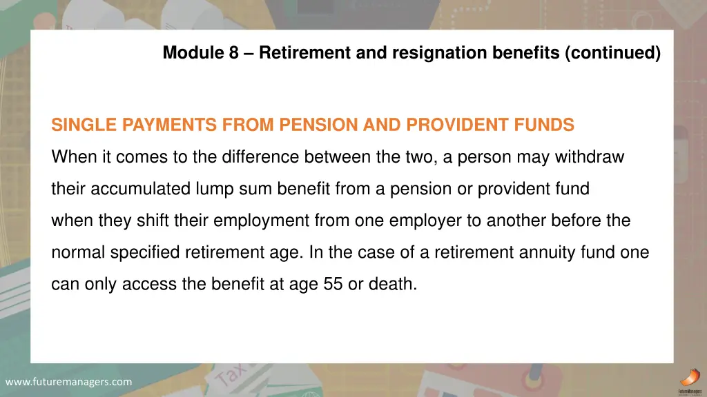 module 8 retirement and resignation benefits 2