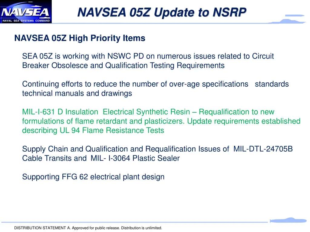 navsea 05z update to nsrp 1