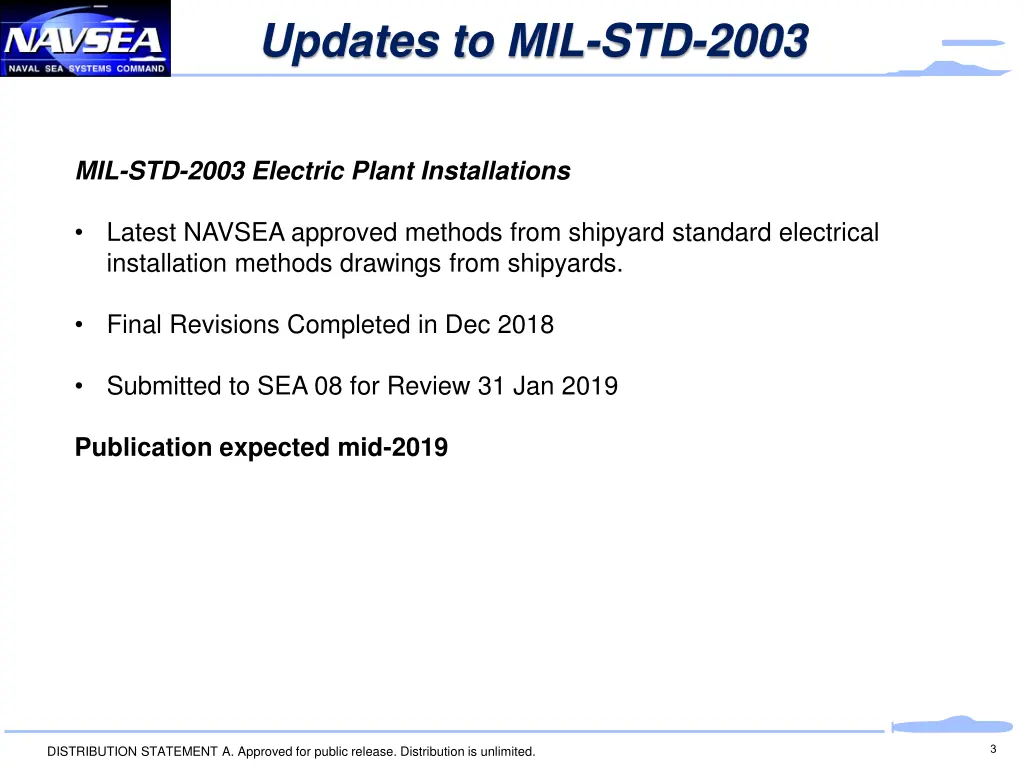 updates to mil std 2003