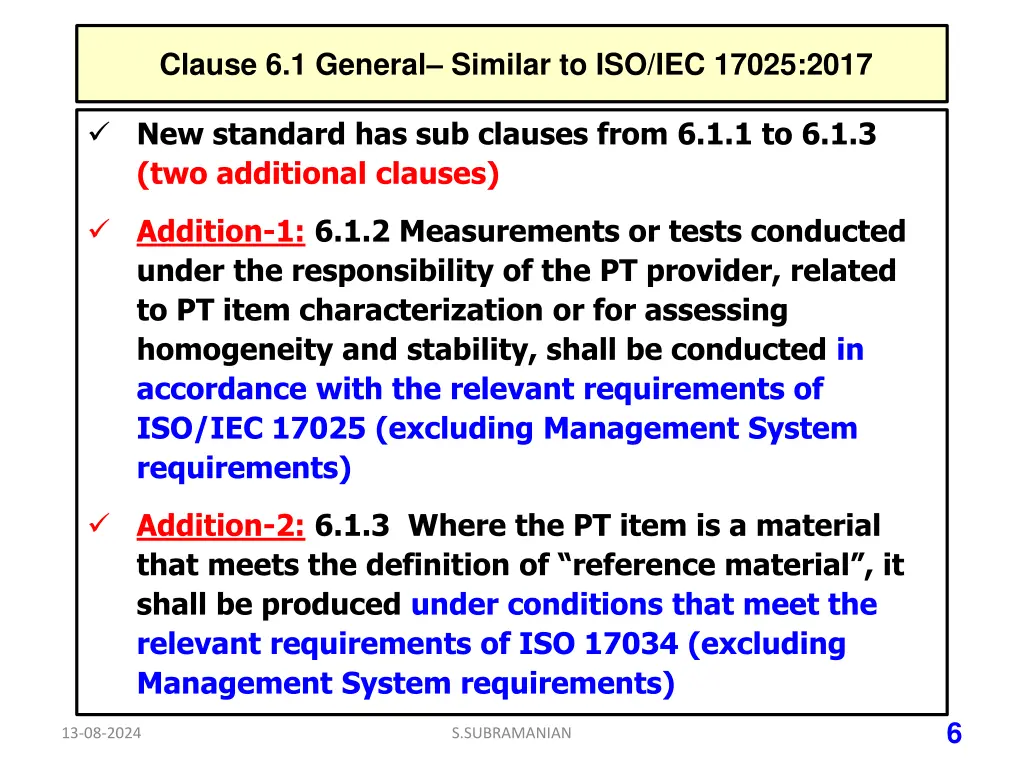 clause 6 1 general similar to iso iec 17025 2017