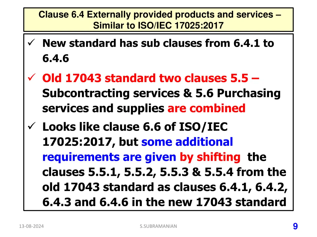 clause 6 4 externally provided products