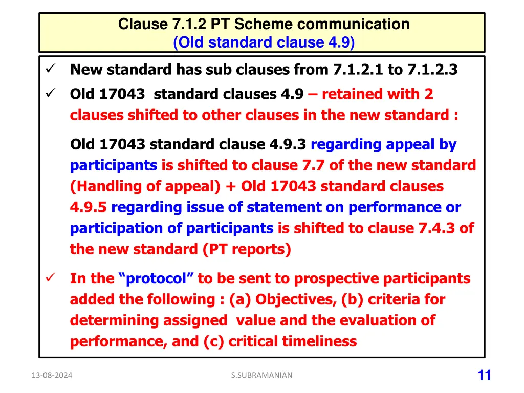 clause 7 1 2 pt scheme communication old standard