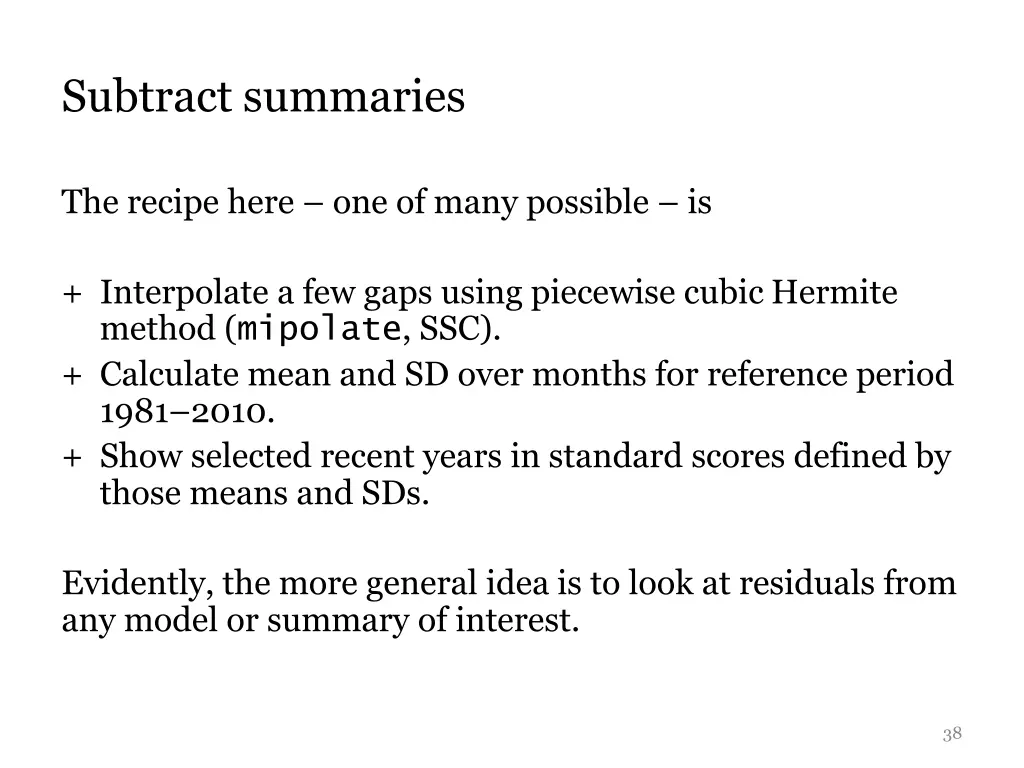 subtract summaries