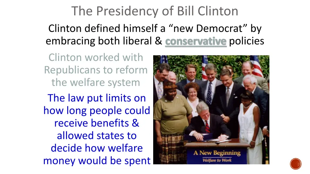 the presidency of bill clinton clinton defined