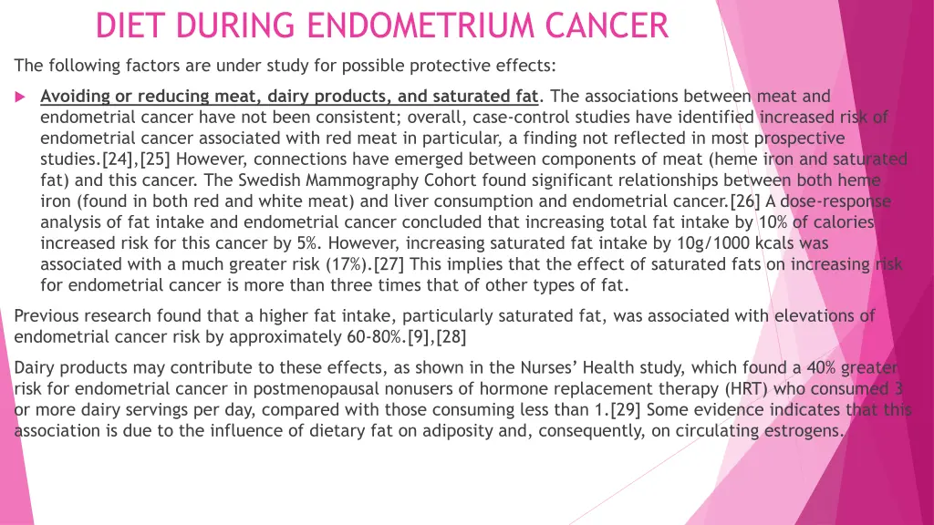 diet during endometrium cancer