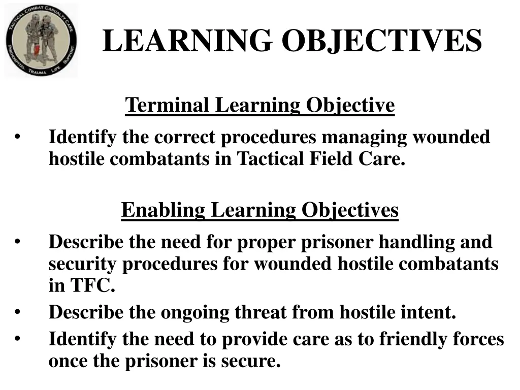 learning objectives 1