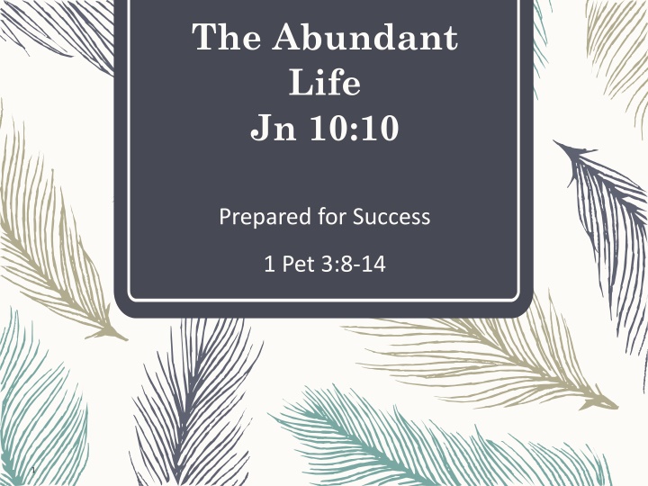 the abundant life jn 10 10