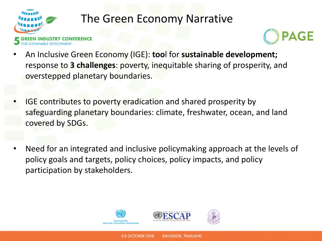 the green economy narrative