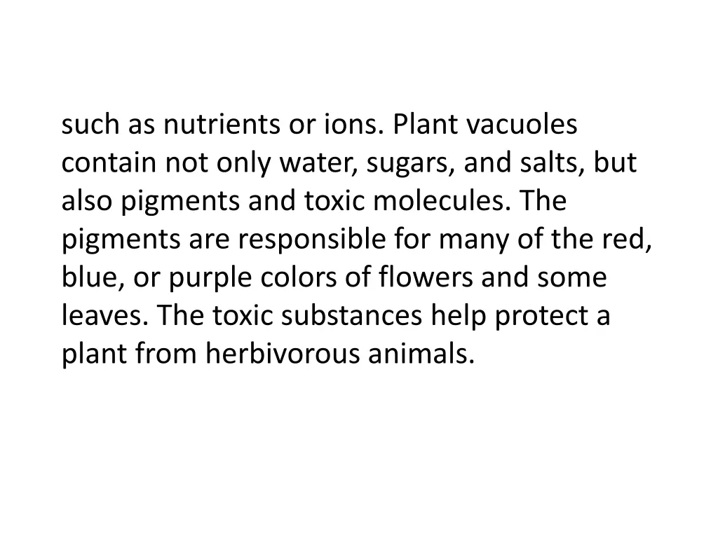 such as nutrients or ions plant vacuoles contain