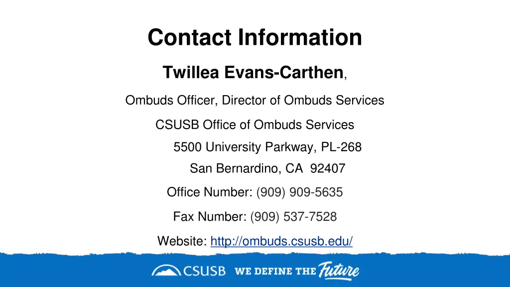 contact information