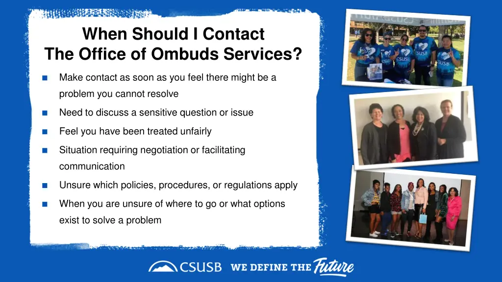 when should i contact the office of ombuds