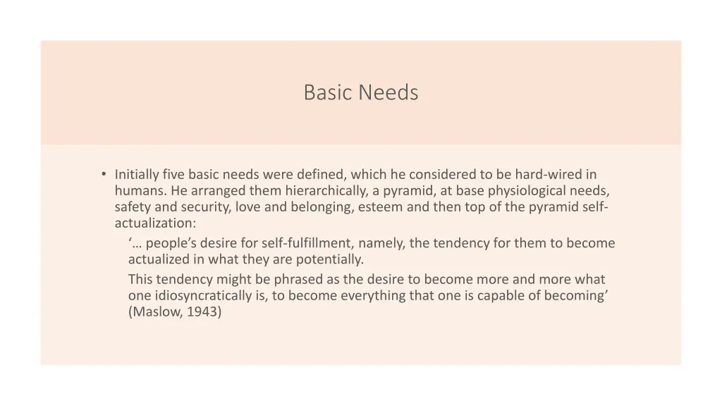 basic needs