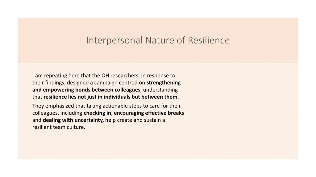 interpersonal nature of resilience