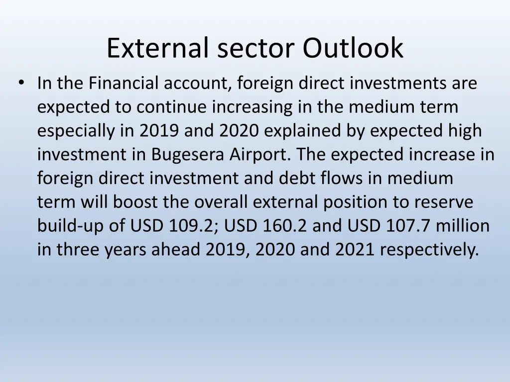 external sector outlook in the financial account