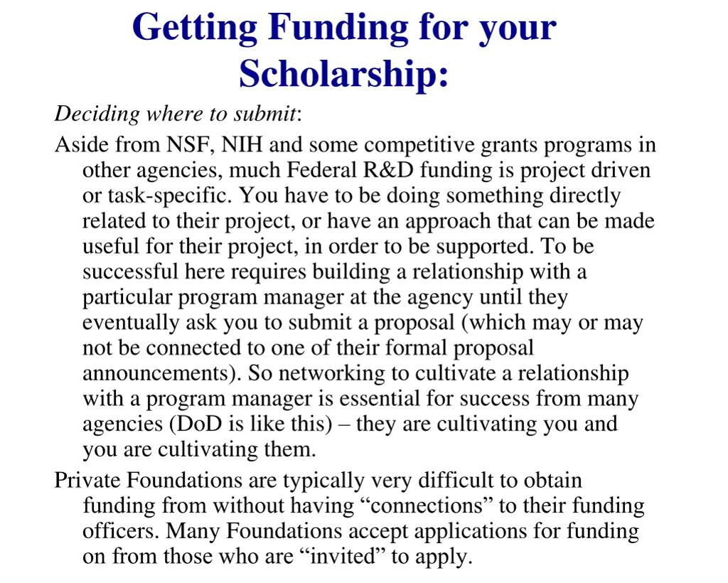 getting funding for your scholarship deciding 1