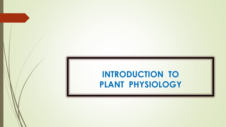 introduction to plant physiology