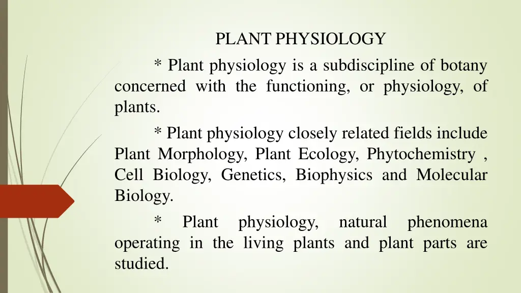 plant physiology plant physiology