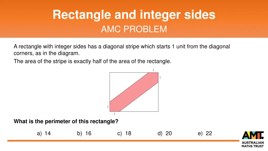 rectangle and integer sides amc problem