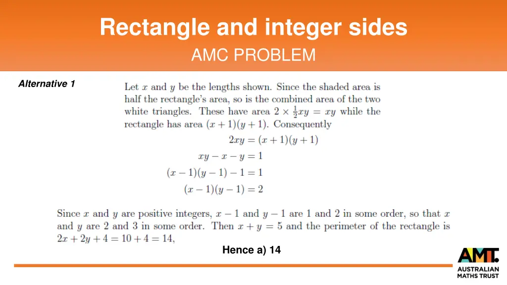 rectangle and integer sides