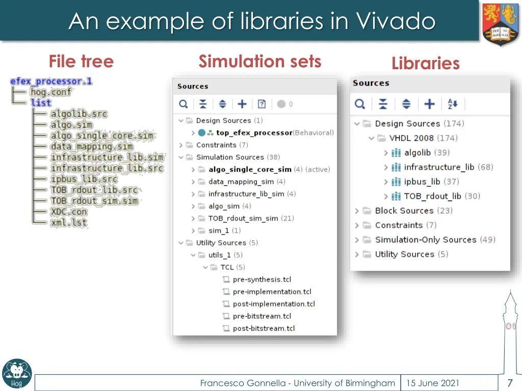 an example of libraries in vivado