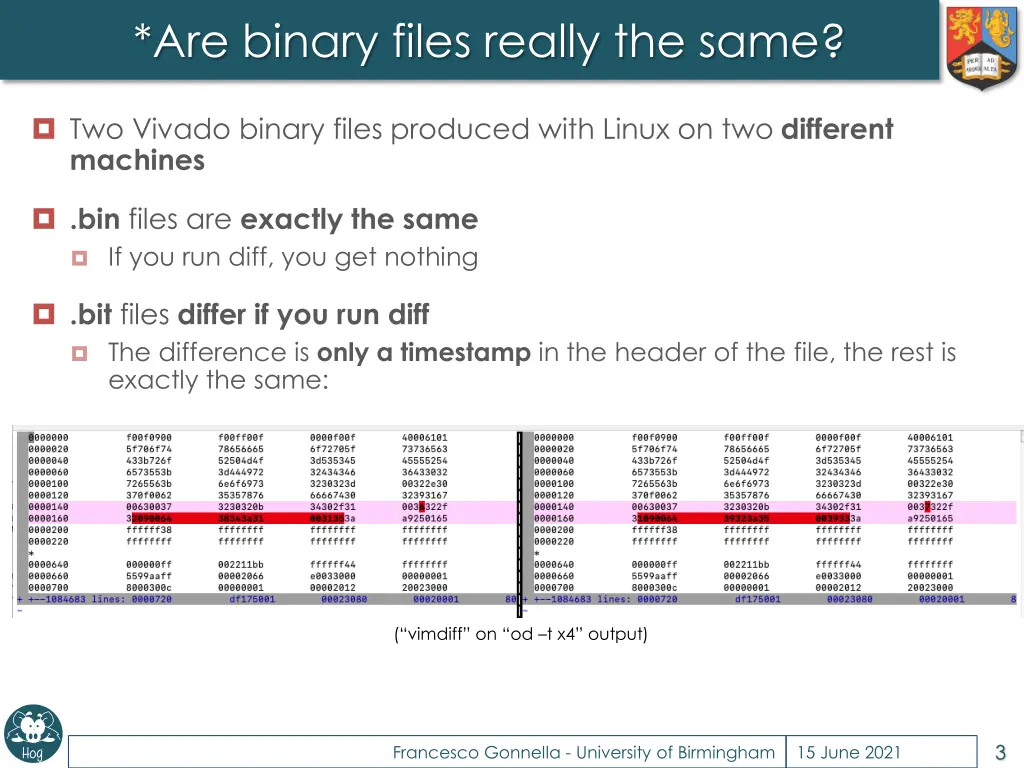 are binary files really the same