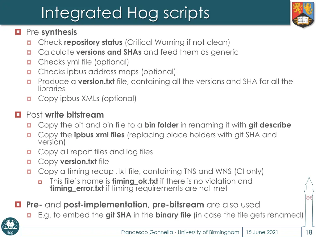 integrated hog scripts