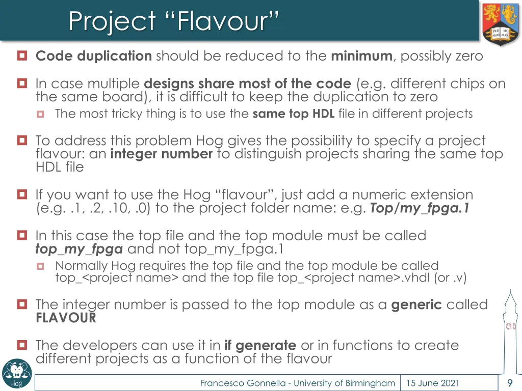 project flavour