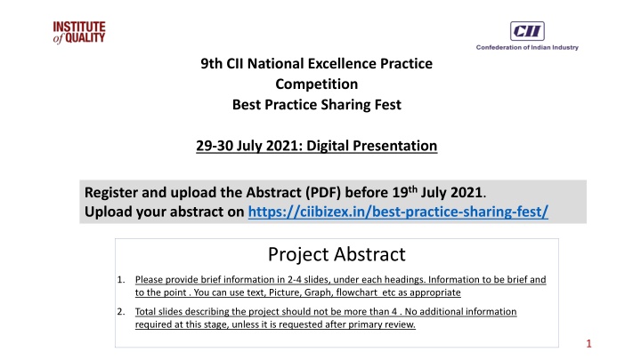 9th cii national excellence practice competition