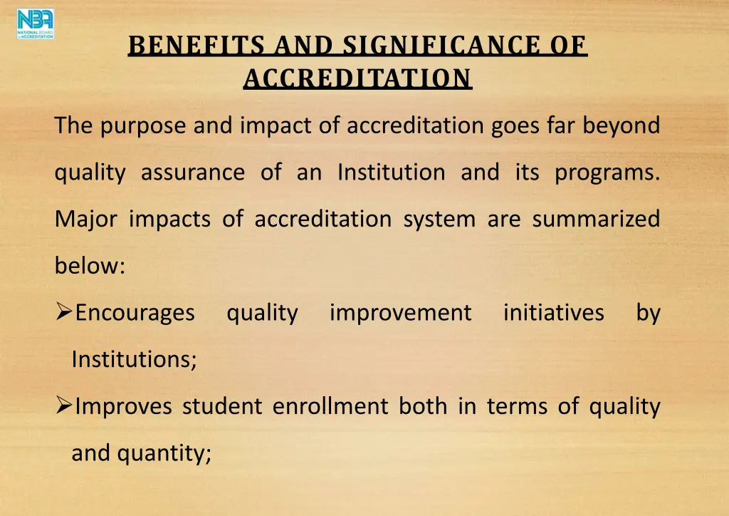 benefits and significance of accreditation