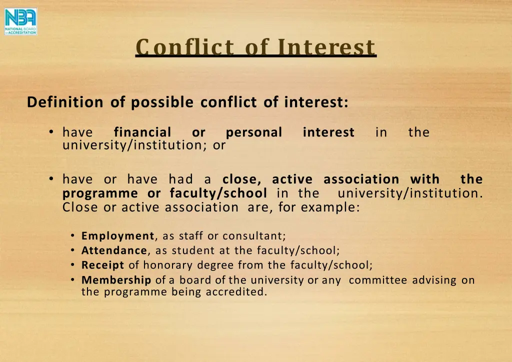 conflict of interest