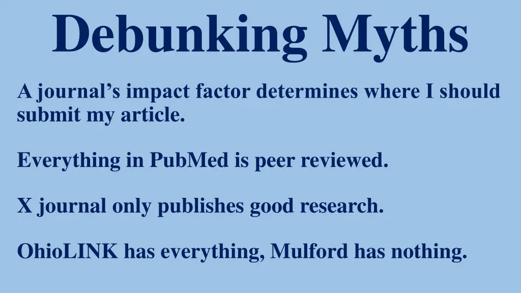 debunking myths