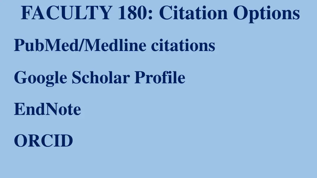 faculty 180 citation options