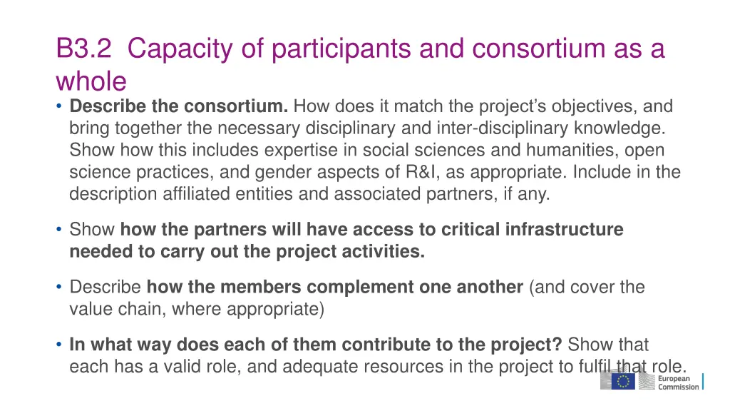 b3 2 capacity of participants and consortium