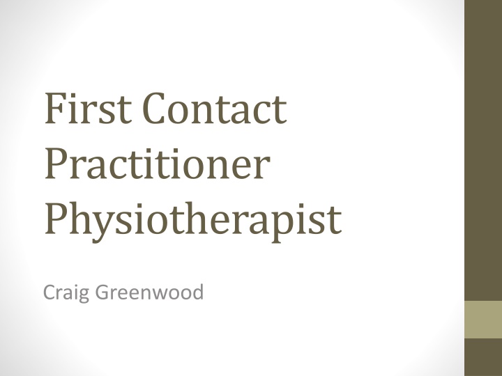 first contact practitioner physiotherapist