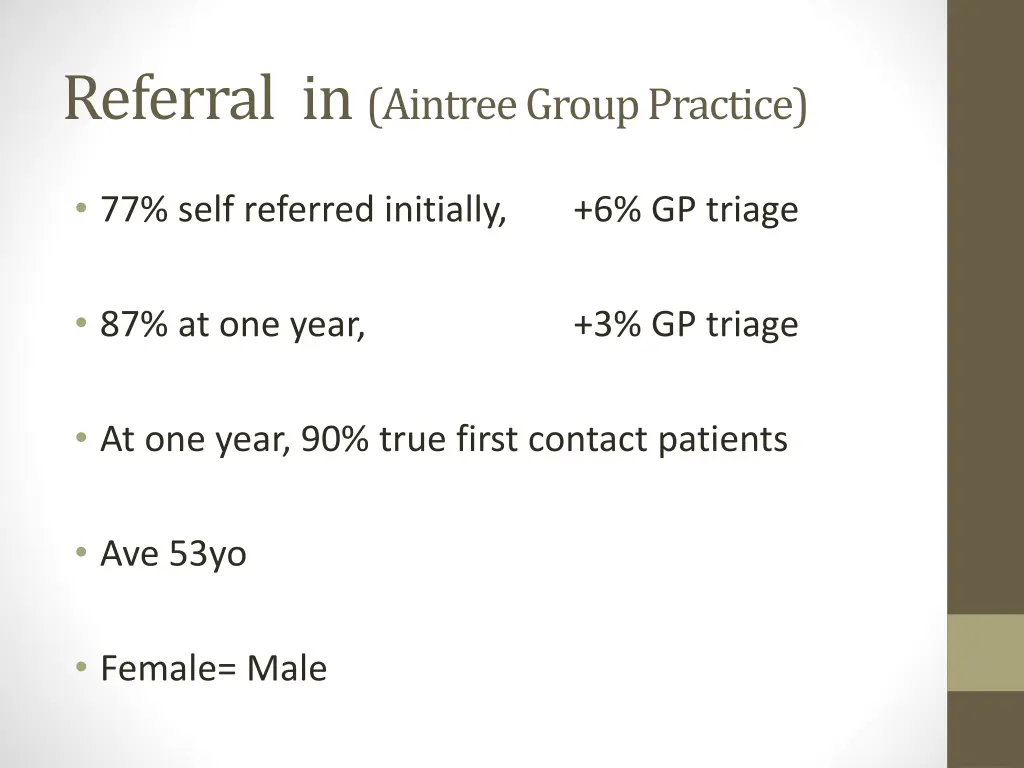 referral in aintree group practice