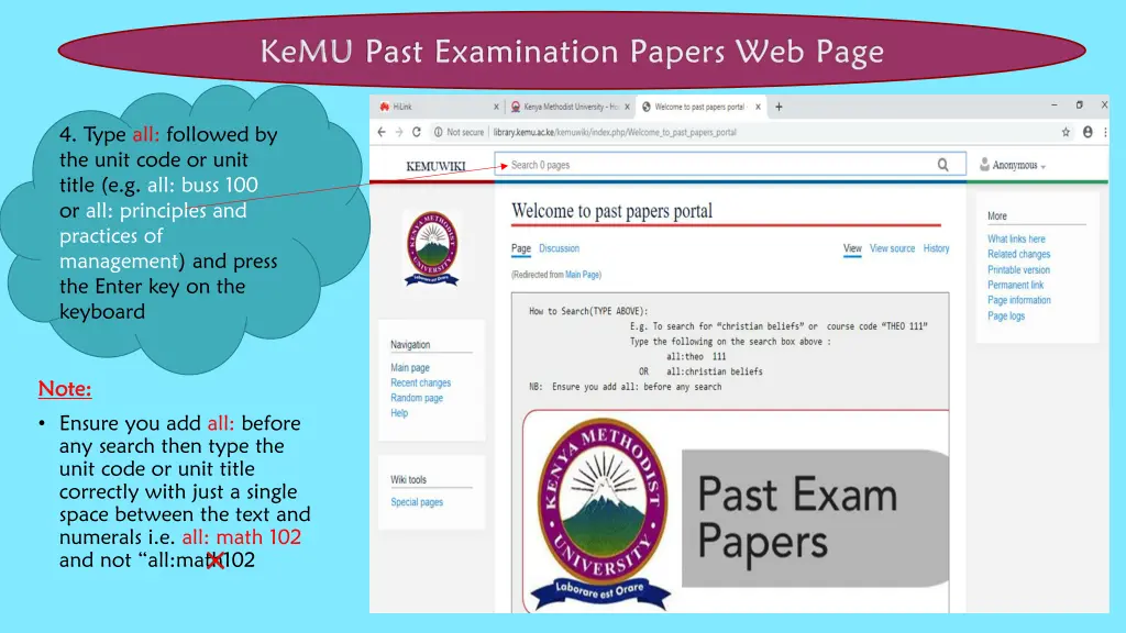 kemu kemu past examination papers web page past