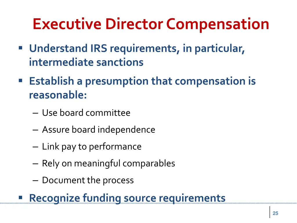 executive director compensation