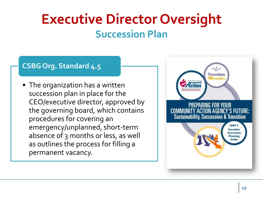 executive director oversight succession plan