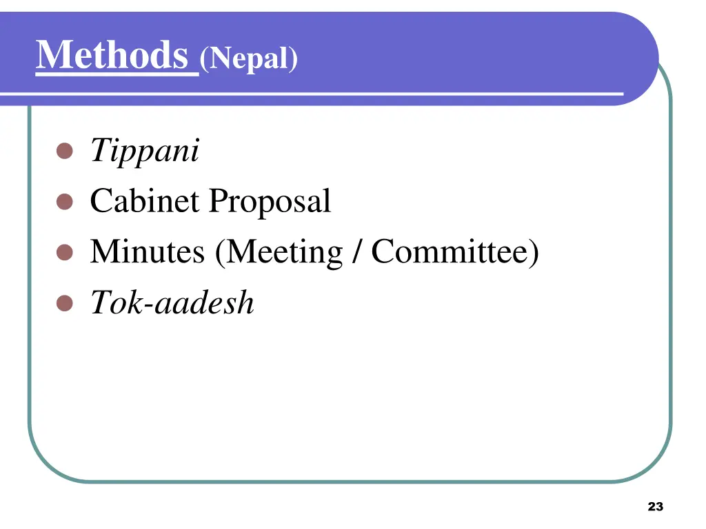 methods nepal