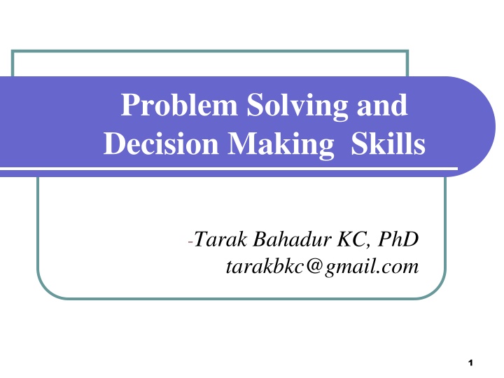 problem solving and decision making skills