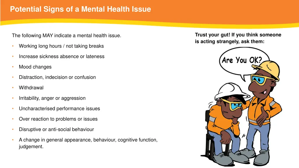 potential signs of a mental health issue