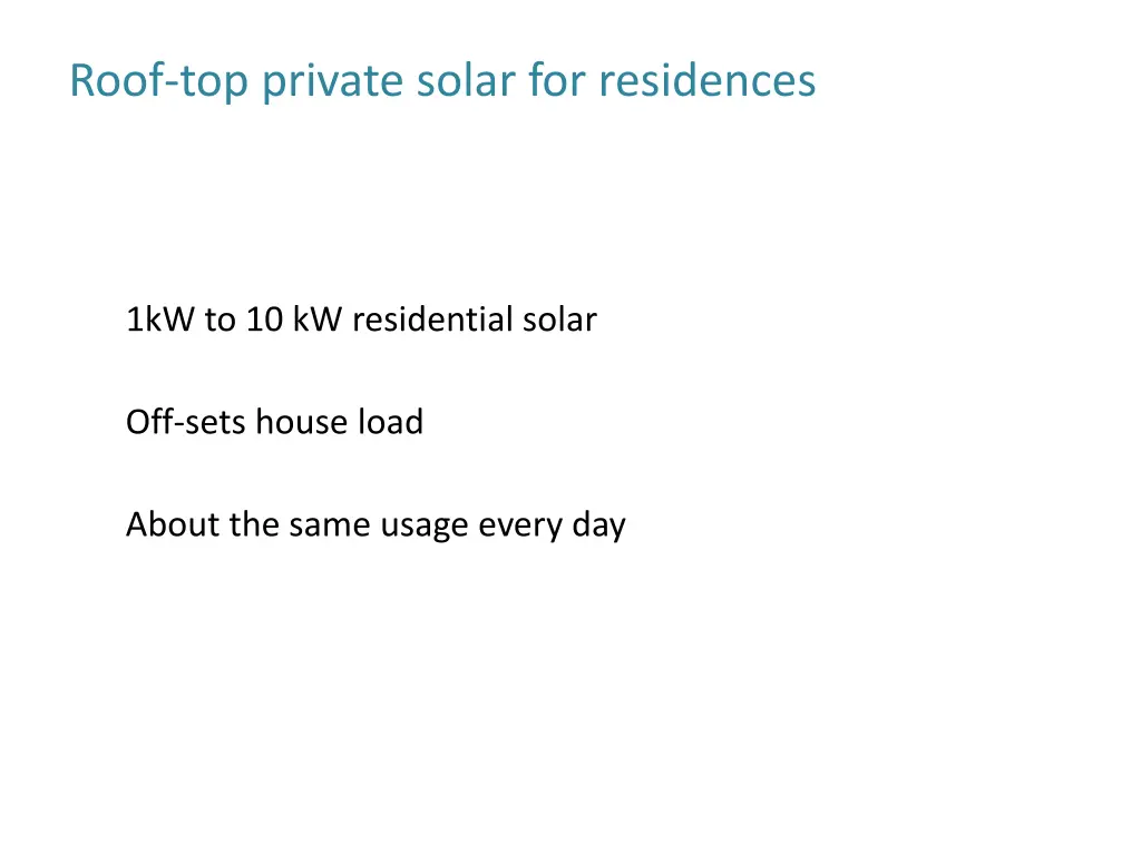 roof top private solar for residences