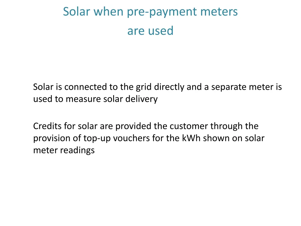 solar when pre payment meters are used