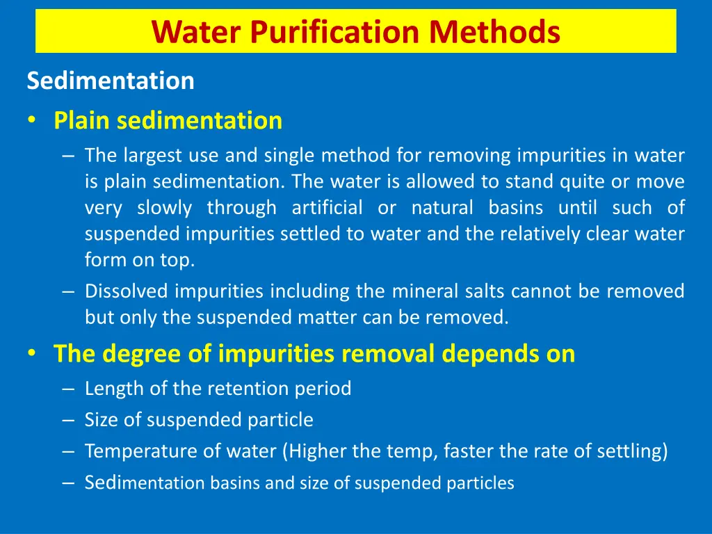 water purification methods